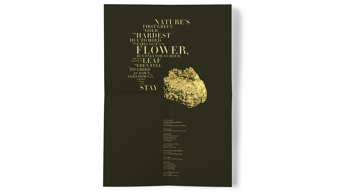Image of Poster featuring Gold and a Robert Frost Poem
