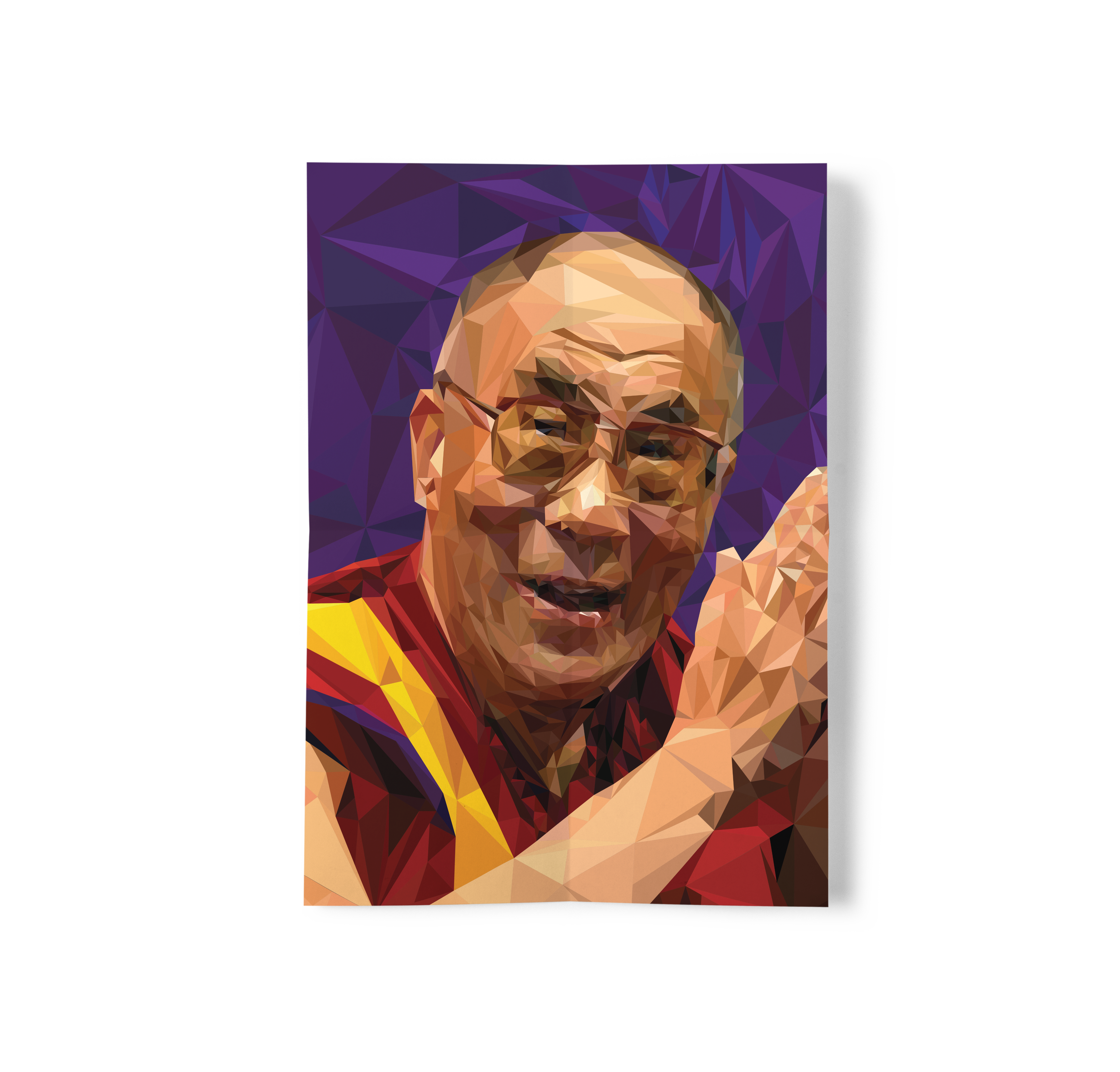 Low Poly illustration of Dalai Lama