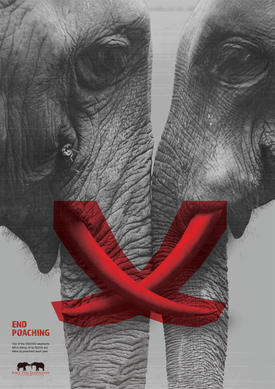 Social issue poster against elephant poaching 