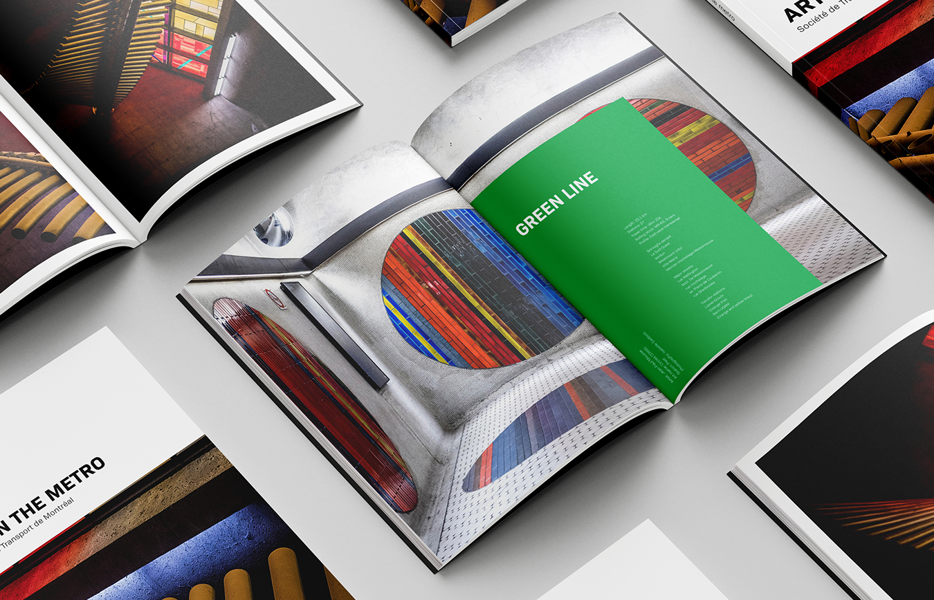 Publication Design - A image of different spreads of Art in the metro book.
