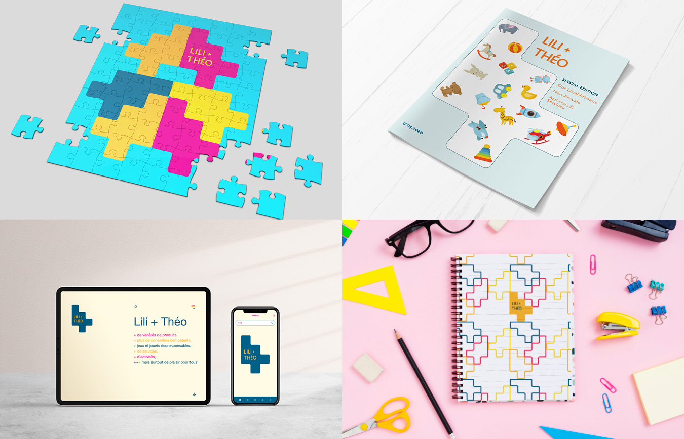 Branding design for the toy boutique Lili + Théo.