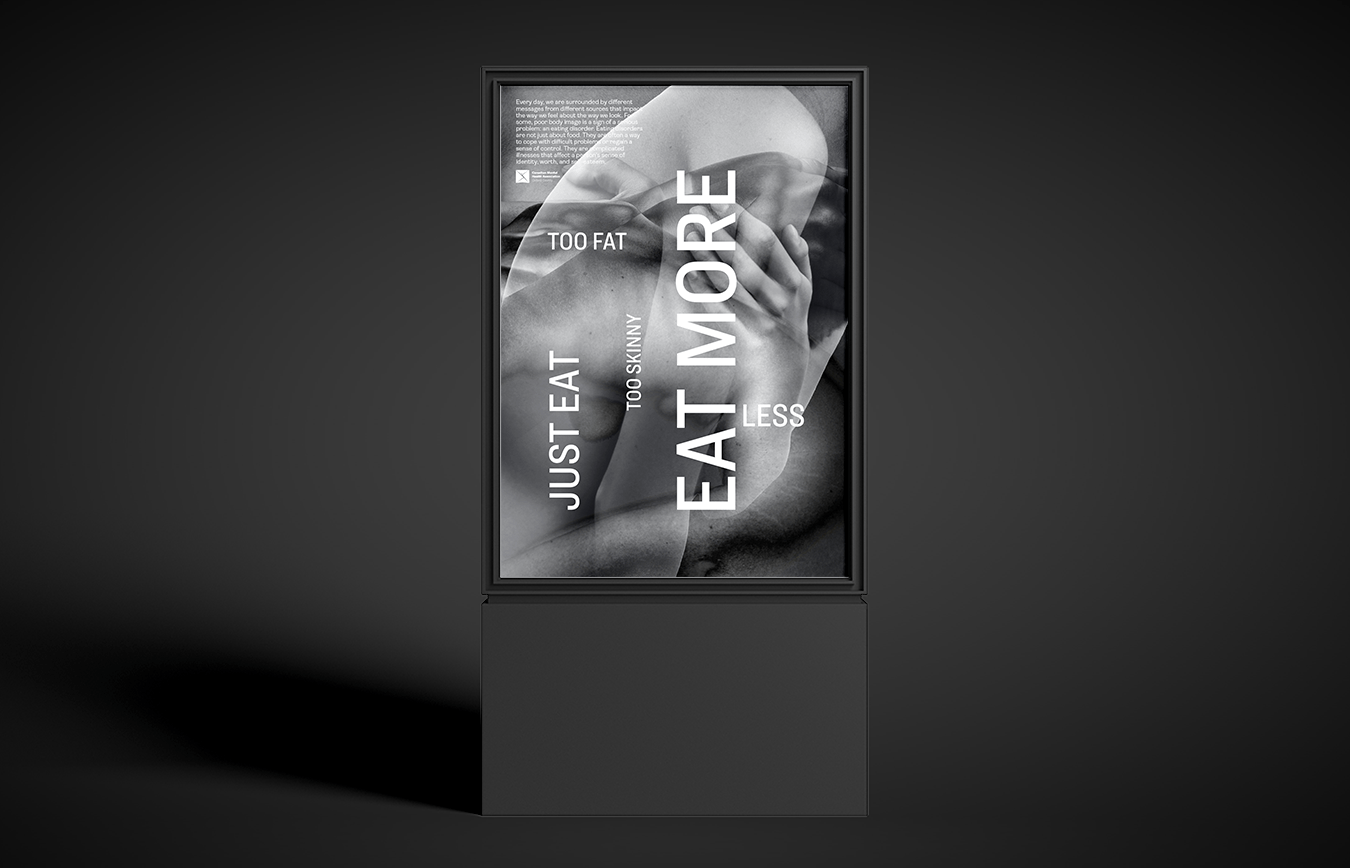 Disorders poster mockup on black background